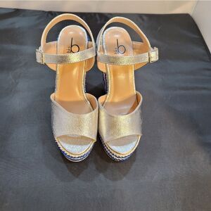 BRAND NEW BKS B OPEN TOE WITH COLORBLOCK WEDGE PLATFORM SANDAL